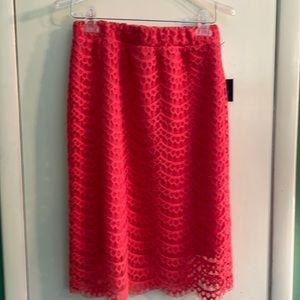 Kari Blue Skirt Lace with lining. Coral. Sz Small